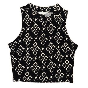 Aritzia Black and White Graphic Crop Tank Top